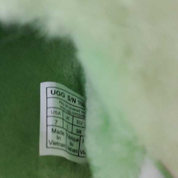 UGG Fluff Yeah Slide Parakeet Green Wool Slingback Slipper Sandal Women's Size 7 - Picture 7 of 13